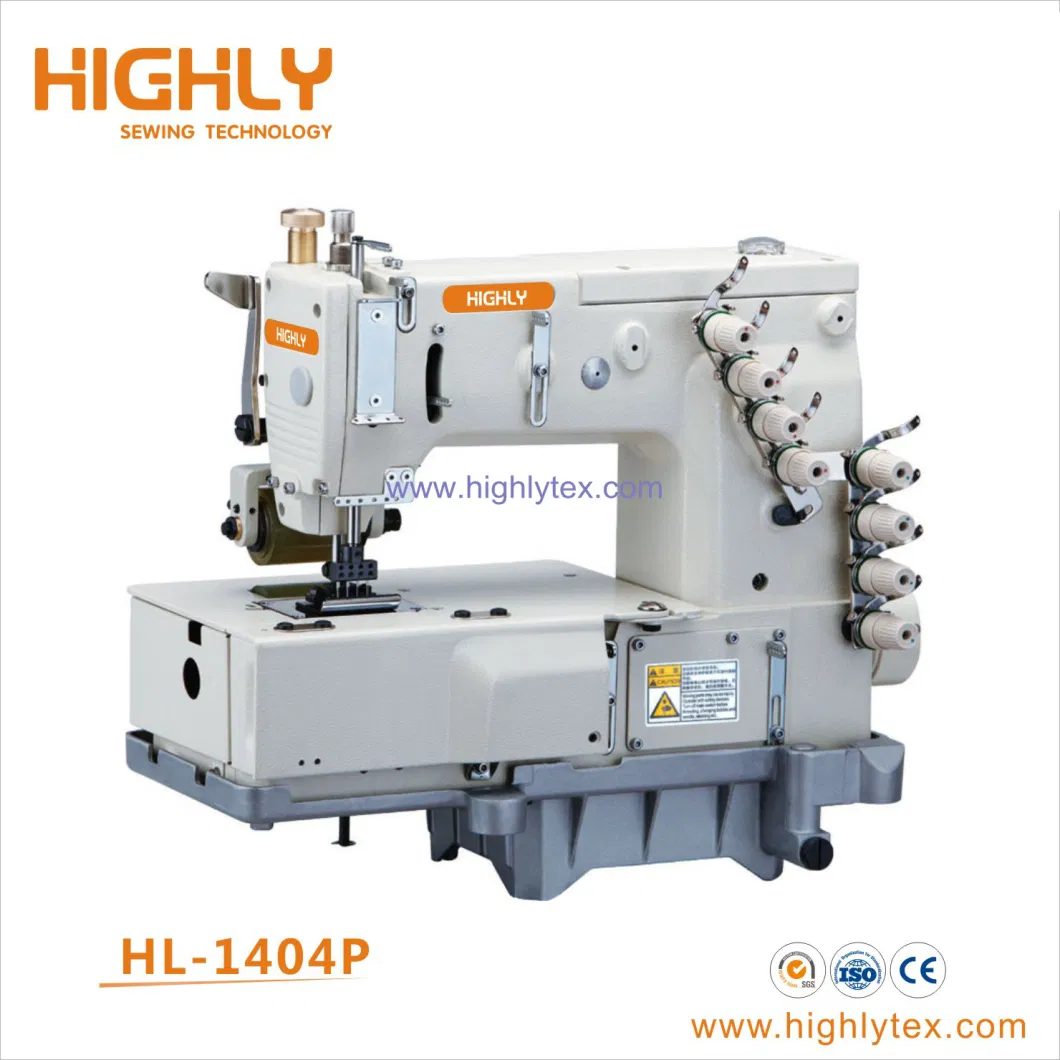 Three Needle Six Thread Heavy Duty Sewing Machine for Lap Seaming