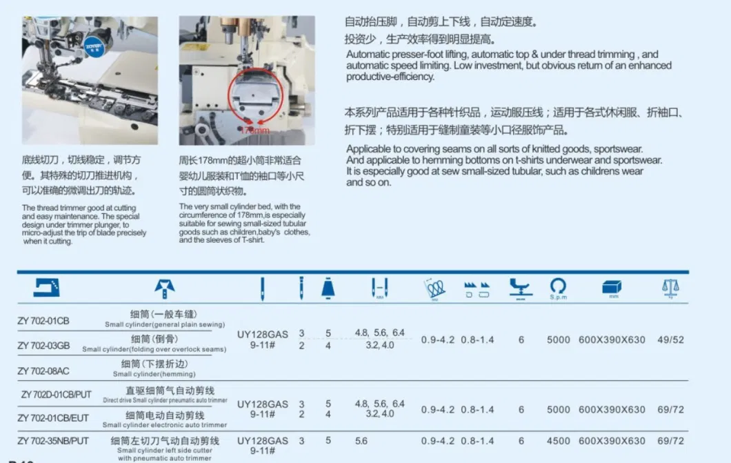 Zoyer Direct Auto-Trimmer Small Cylinder Interlock Sewing Machine (ZY 702)