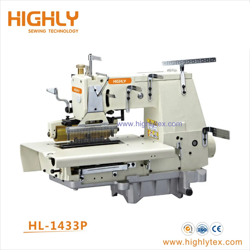 Three Needle Six Thread Heavy Duty Sewing Machine for Lap Seaming