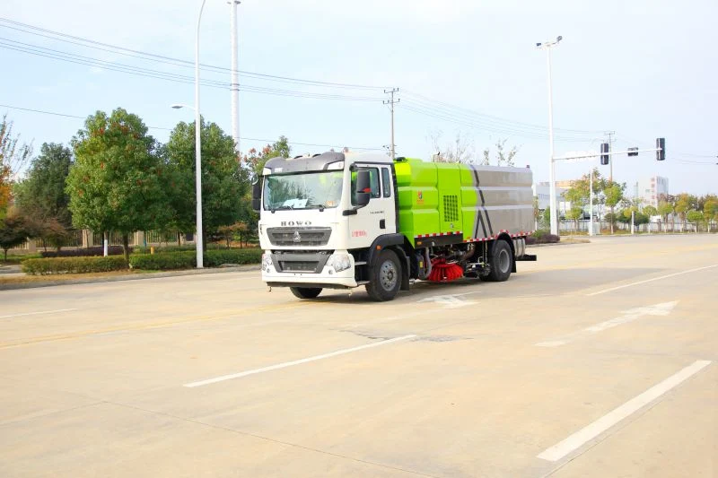 Right Hand Drive 16m3 Vacuum Dust Suction High Pressure Jetting Sweeper Truck in China