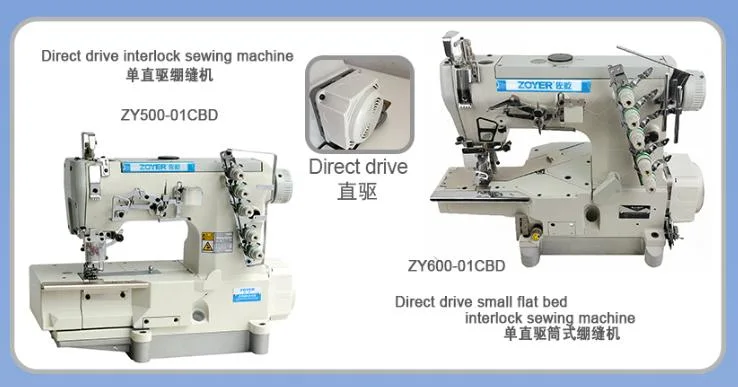 Zy600-33da Zoyer Cylinder Bed Right Side Cutter Auto Trimmer and Elastic Device Interlock with Direct Driver Sewing Machine