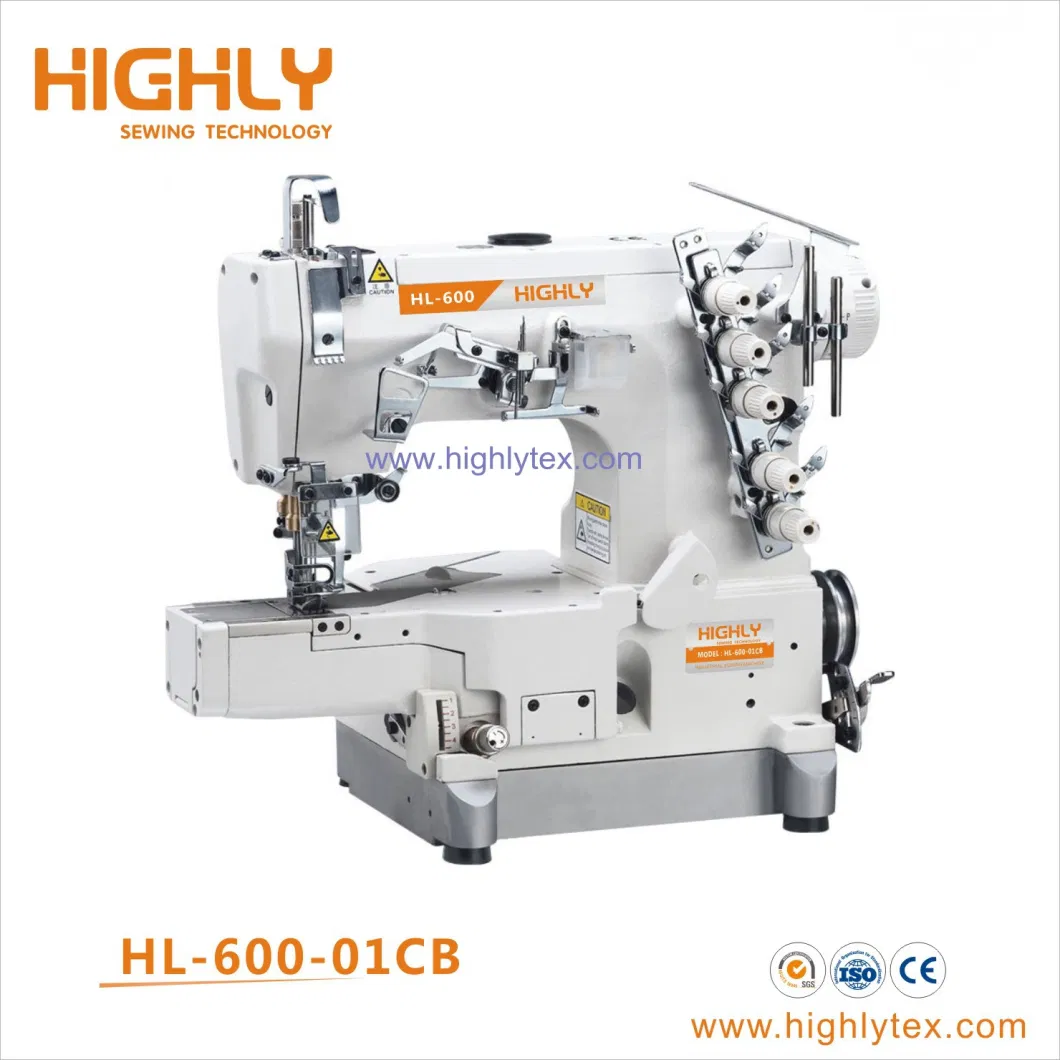 Direct Drive High Speed Flat Bed 3 Needle 5 Thread Interlock Stretch Sewing Machine