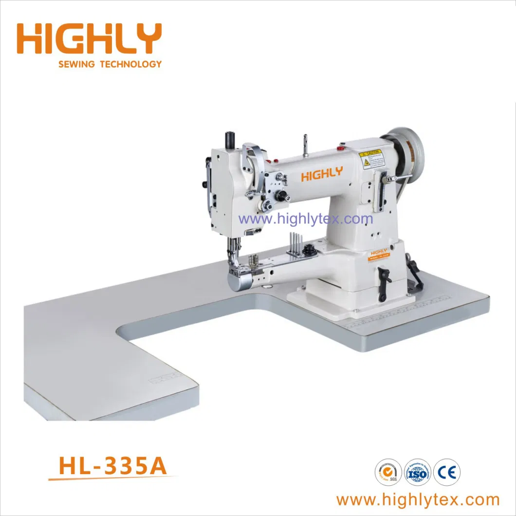 Direct Drive Single Needle Cylinder Bed Compound Feed Leather Sewing Machine with Binder and Cutter