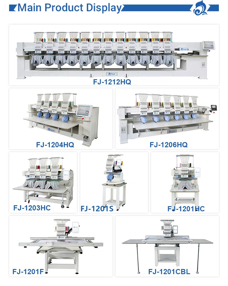 Fuja High Speed Multi Head Multi Needle Embroidery Sewing Machine for T-Shirt/Hat