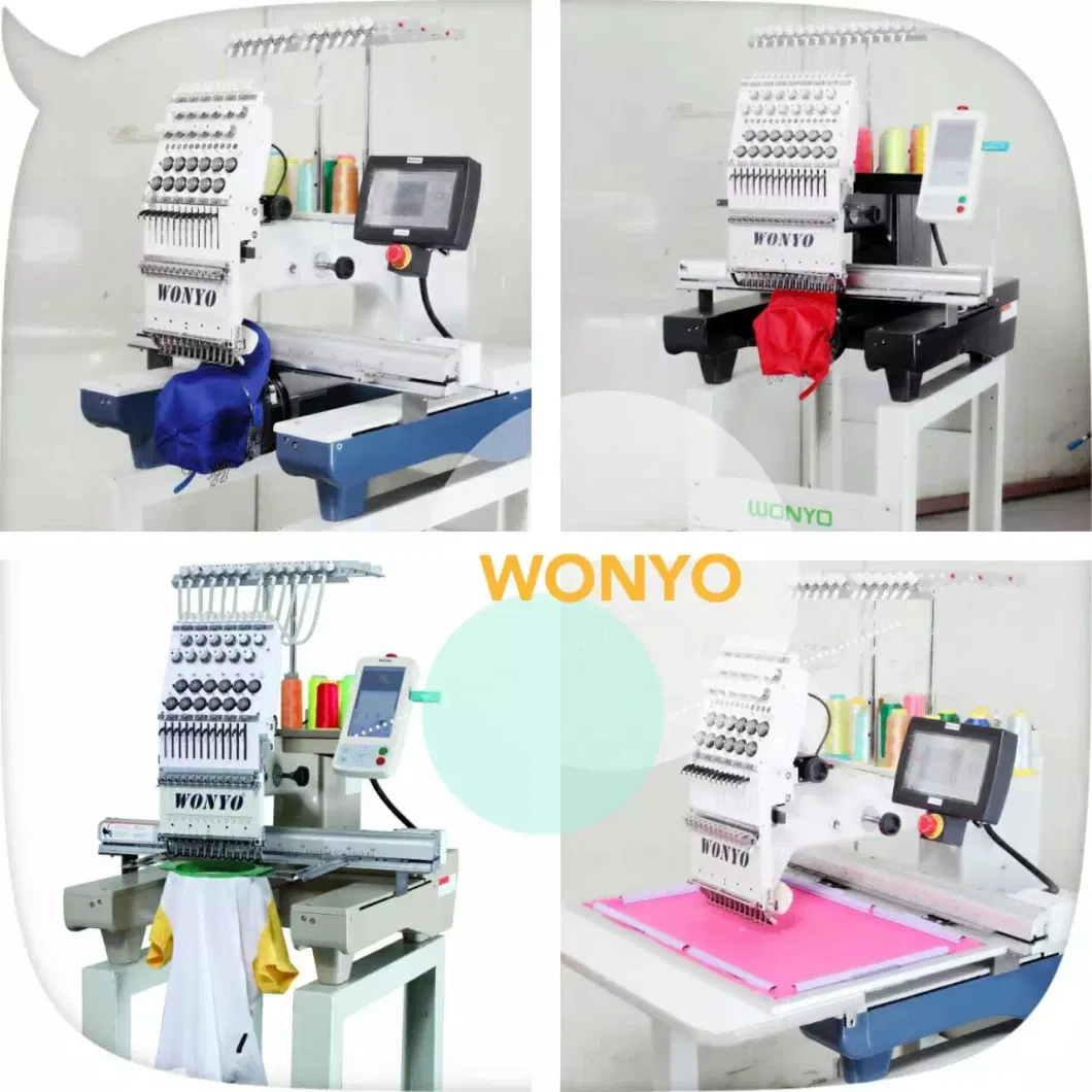 Wy1201CS/Wy1501CS Single Head Cap, Shoes, T-Shirt Embroidery Machine Industrial Sewing Machine with Topwisdom 7/8/10 LCD Touch Screen