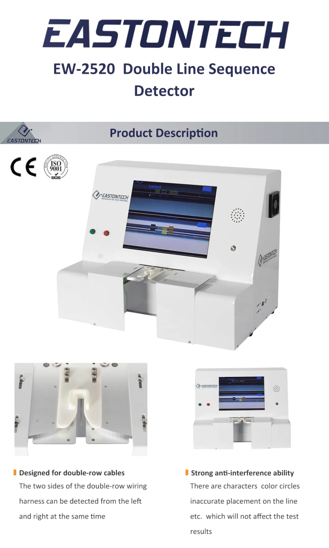 Eastontech Sequence Detectors Inspecting Device Adopts Vision Technology Wiring Harness Color Sequence Detector