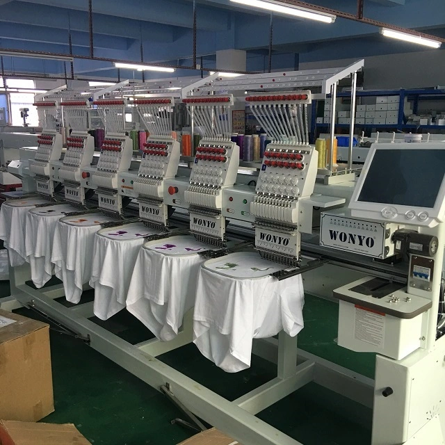 Clothes Logo Design Embroidery Sewing Machine Mass Output 6 Heads