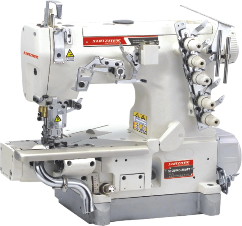 Direct Drive Cylinder Bed Interlock Industrial Sewing Machine with Left Hand Fabric Cutter