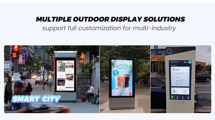 55 Inch All in One PC LCD Advertising Display Infrared Capacitive Touch Panel Touchscreen Monitor Outdoor/Indoor Commercial Video Kiosk