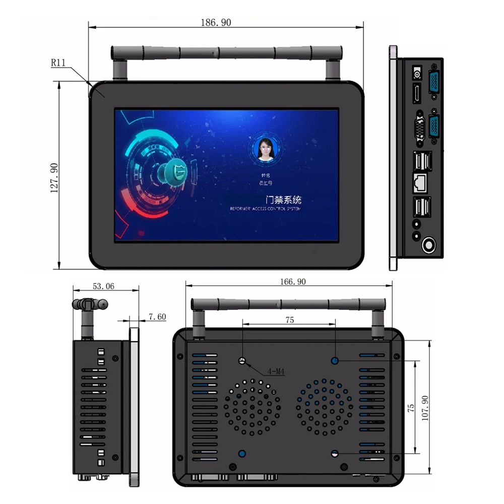 Intel I3/I5/I7 7 Inch Touch Industrial Panel PC OEM Aio All-in-One Embedded Computer