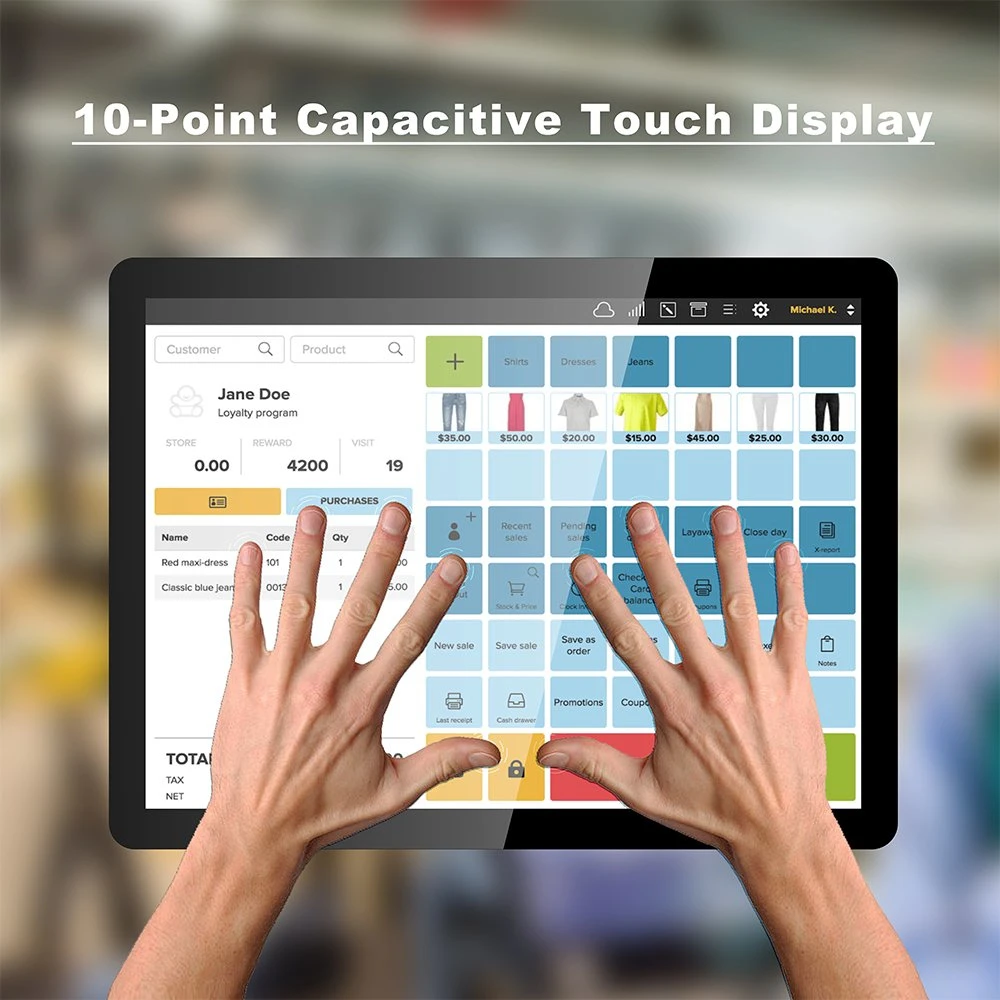 21.5 Inch Waterproof Touch Screen Monitor for Cashier Touch Screen Computer Monitor