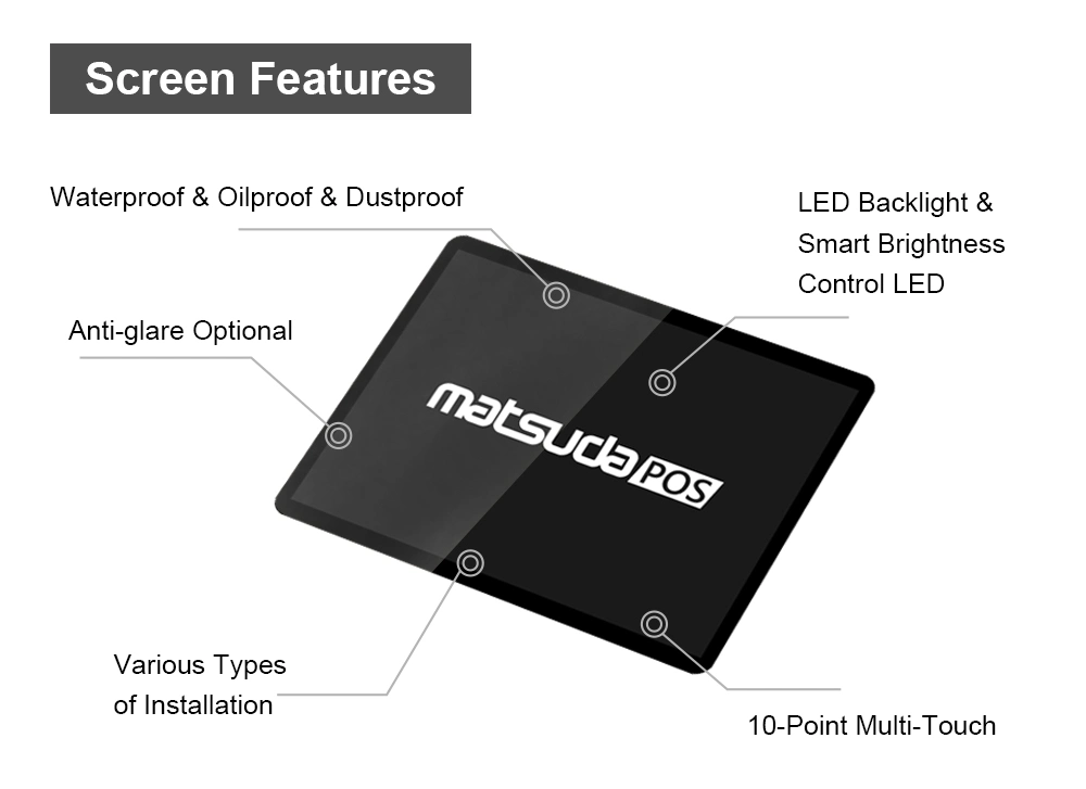 21.5 Inch Waterproof Touch Screen Monitor for Cashier Touch Screen Computer Monitor