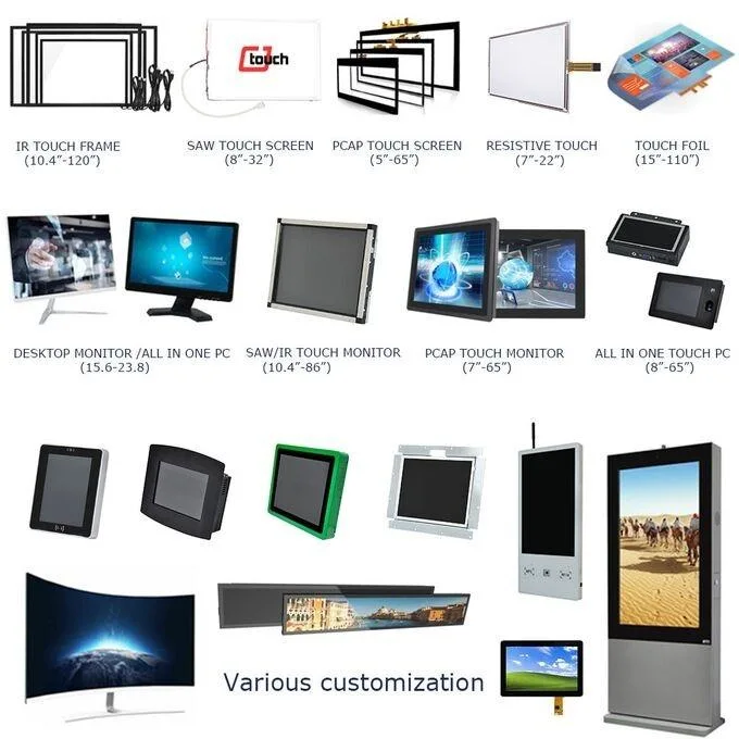 Cjtouch 17inch Waterproof Projected Capacitive Frameless Flat Screen Touch Monitor