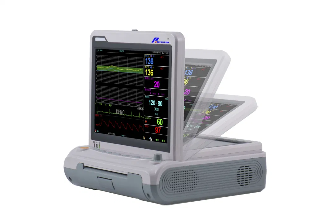Hospital 12.1&quot; Folding-up Color Touch Screen Monitor Fetal Maternal Monitor (FM-10C)