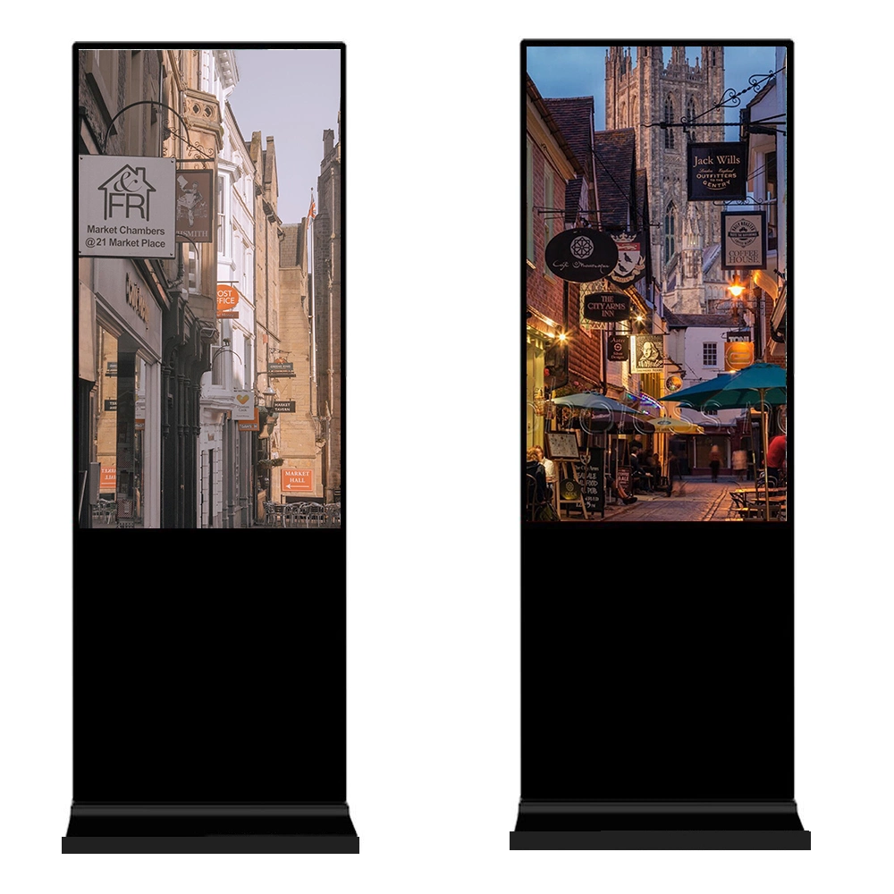 Factory Wholesale Vertical Split Screen Floor Advertising Machine HD Outdoor Display