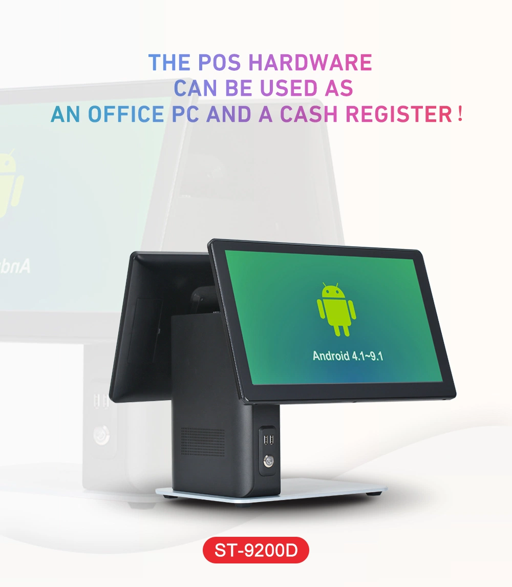 3%off CE Certificate All in One POS Hardware 15.6&quot; Dual Touch Screen Android OS POS Terminal
