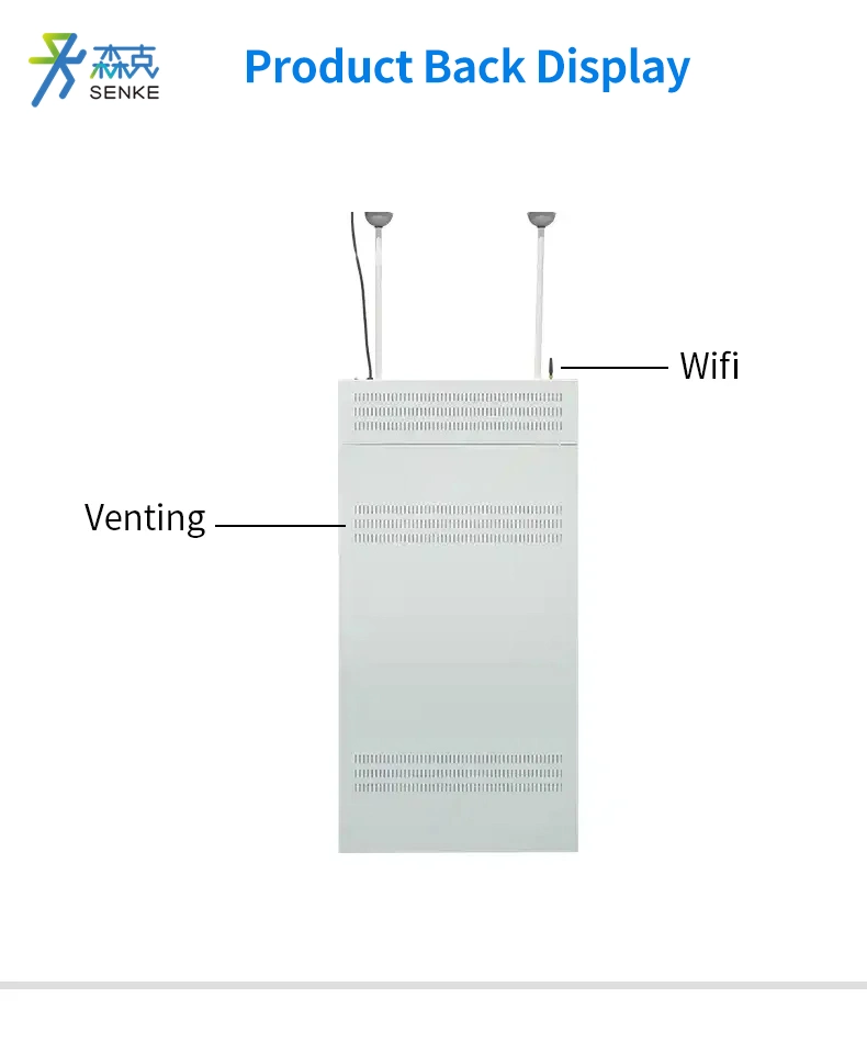 High Bright Dual Screen LCD Display Hanging Monitor Digital Outdoor Advertising Player Indoor Digital Signage Player LCD Display Screen for Window Facing