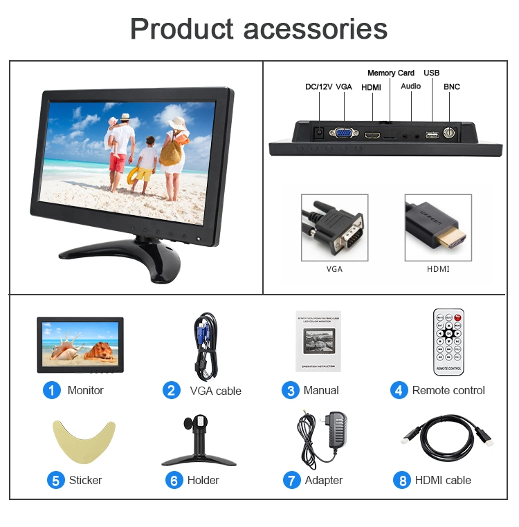 12inch Capacitive Touch Screen Monitor LCD Display with VGA/HDMI/AV/BNC/USB Interface