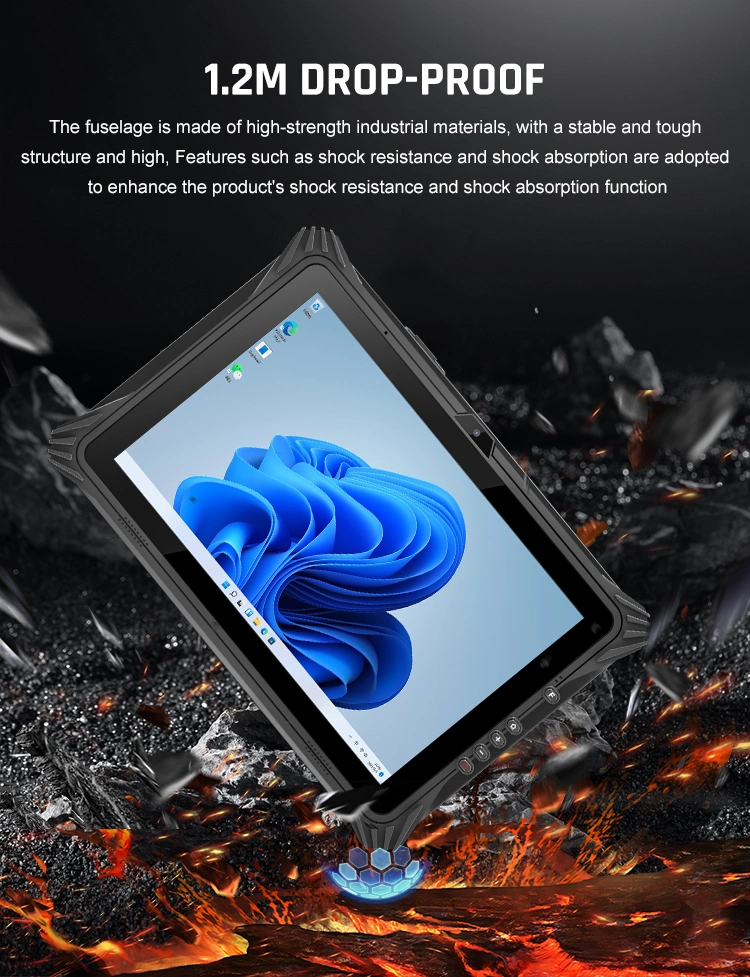 10.1 Inch Industry IP67 Rugged Tablet PC Wins10 8g RAM 128GB GPS RJ45 Camera Rear 5.0MP Fingerprint Industrial Rugged Tablet PC