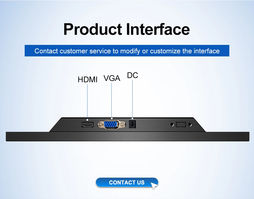 15.6 Inch IPS1366*768 HDMI VGA AV BNC IPS Monitor Resistive Touch Screen Metal Case TFT Wall Mounted OEM ODM Industrial Factory LCD IPS Monitor