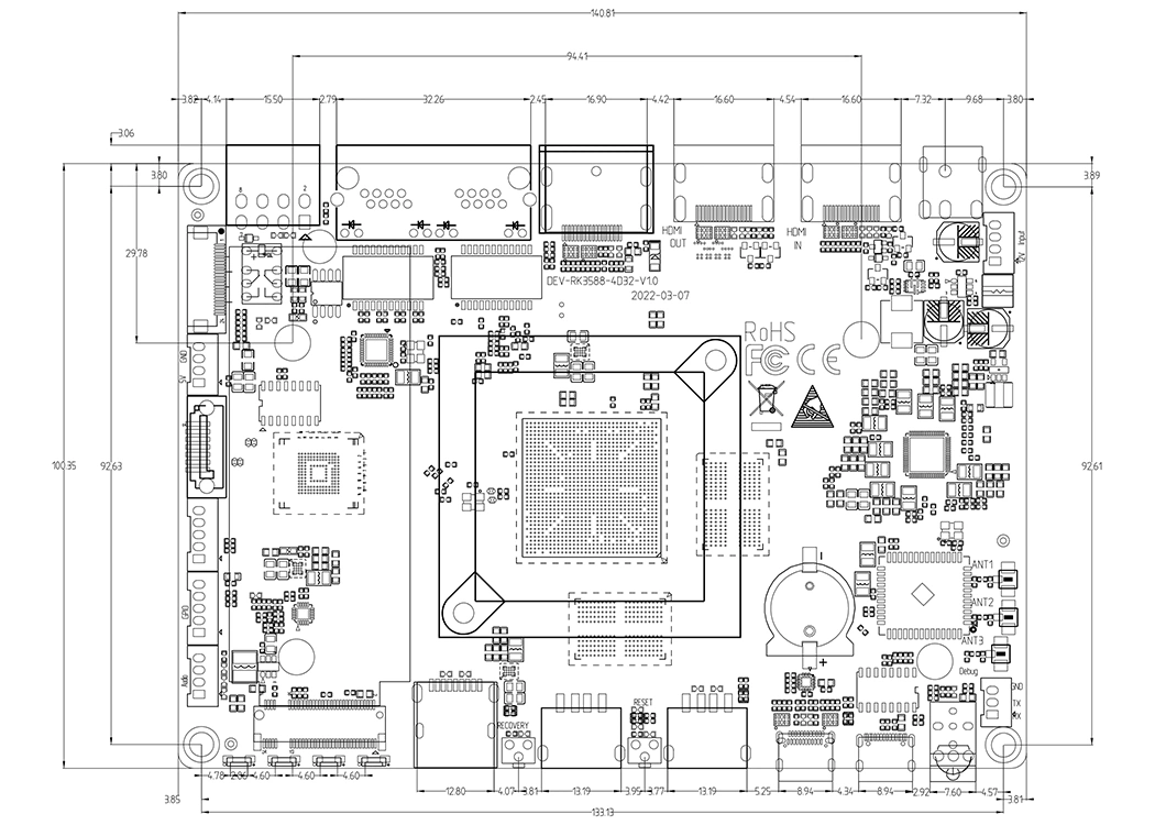 8K/4K USB 4/16GB RAM 16/128GB ROM Android 12 Poe HDMI Rockchip Rk3588 Industrial Tablet Touch Screen Panel Mini PC/Arm PC/Embedded PC Sbc Single Board Computer