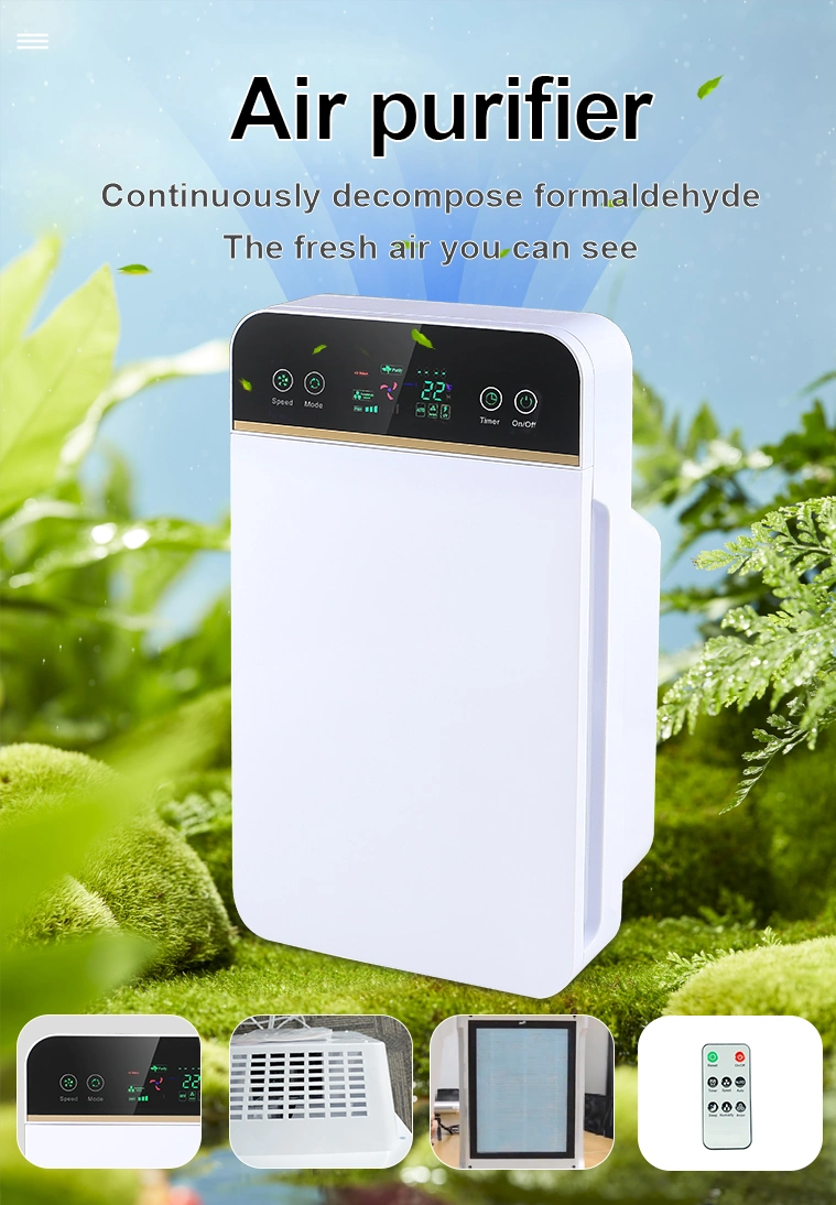 2023 High Quality Room UV Air Purifier HEPA 200m3/H 43W Multiple Filtration Touch Screen Air Cleaner