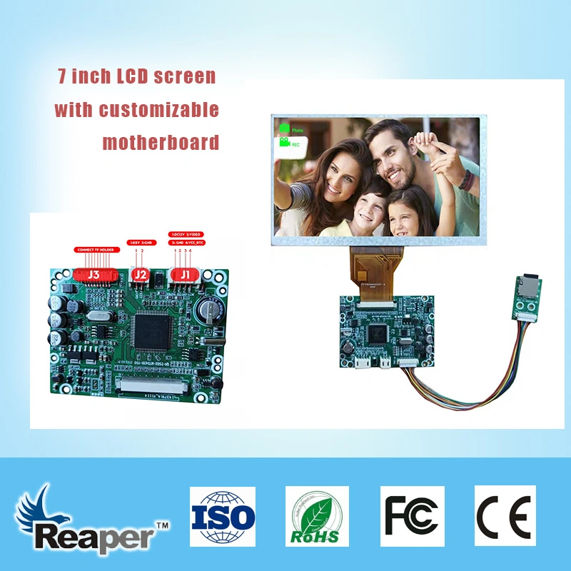 Manufacturer 7 Inch 1024*600 TFT LCD Display Screen with 7.0 Inch Capacitance Touch Panel Customizable