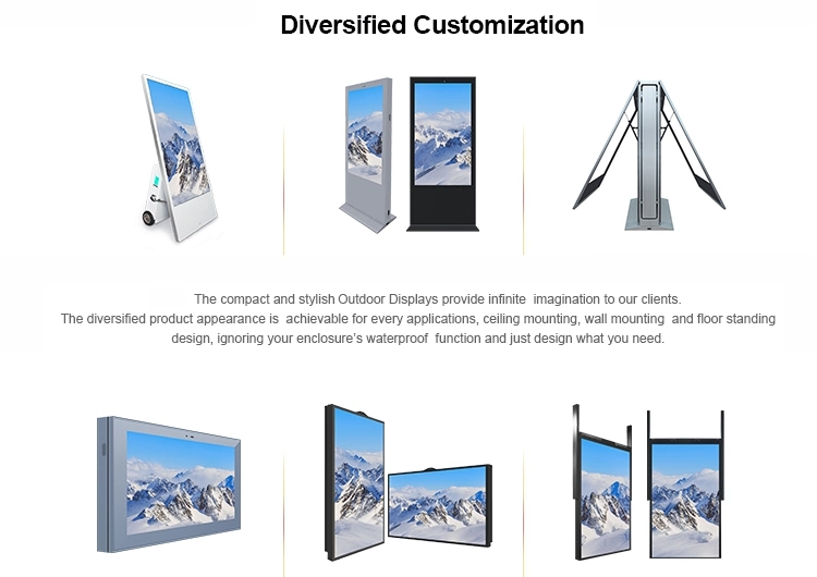 55 Inch All in One PC LCD Advertising Display Infrared Capacitive Touch Panel Touchscreen Monitor Outdoor/Indoor Commercial Video Kiosk