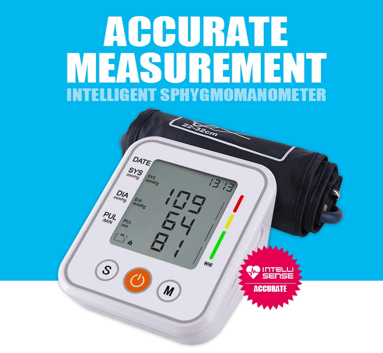 Portable Medical Electronic Digital Blood Pressure Monitor with Large LED for Home