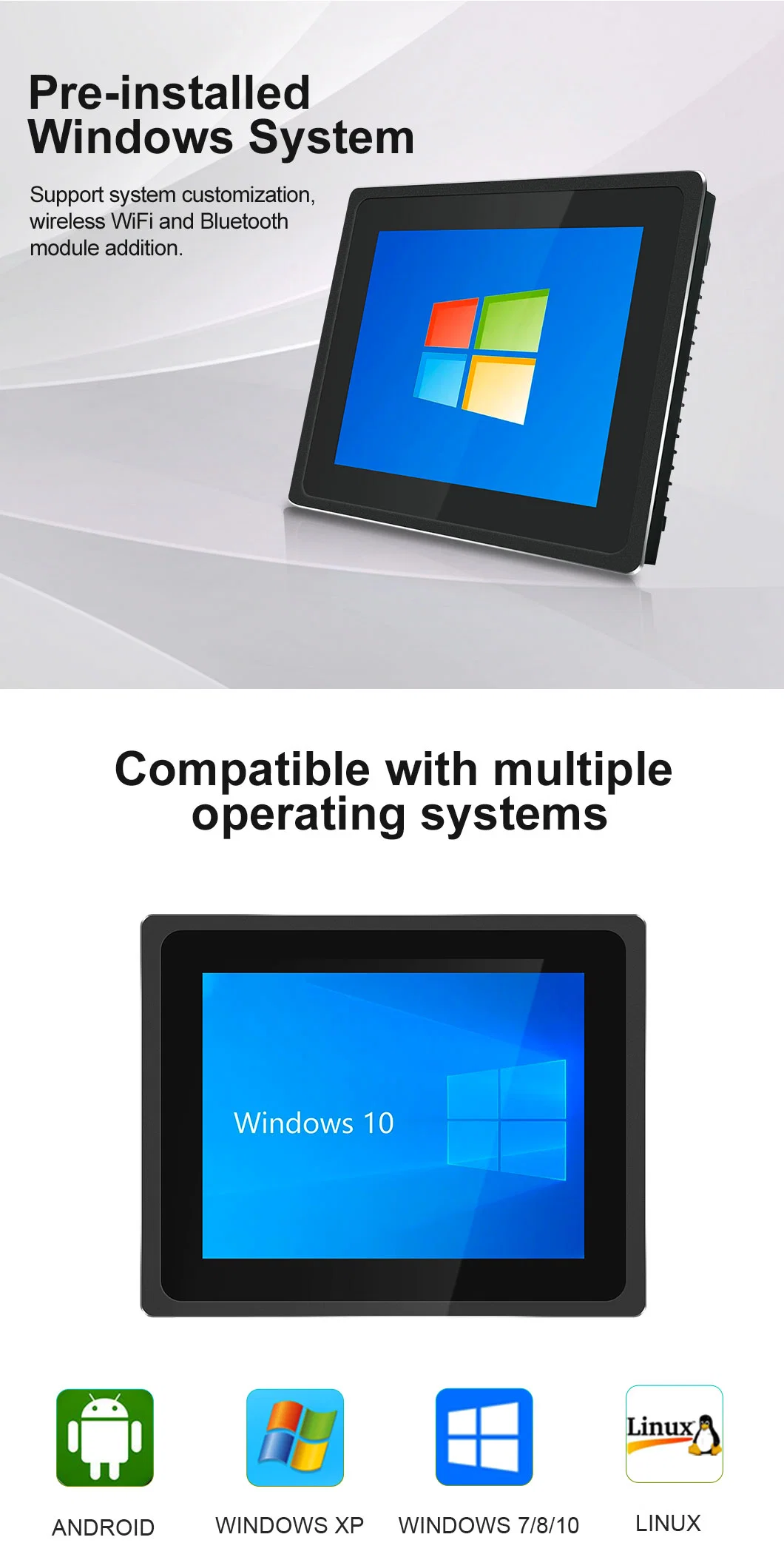 10.4 Inch Touchscreen Monitor X86 HD-Mi PC Core I7 All in One Computer with Waterproof Industrial Panel PC