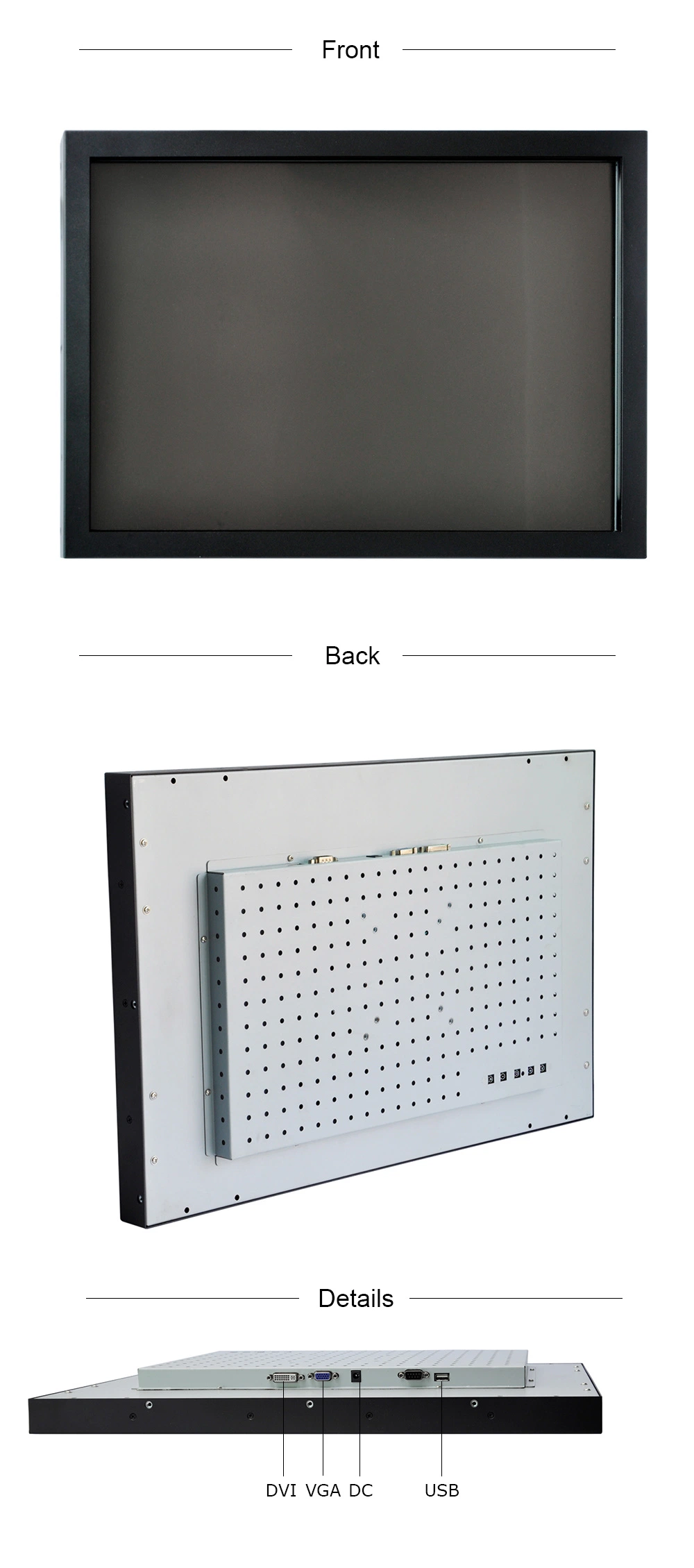 Capacitive Touch Monitor Openframe Industrial 22inch Pcap 10points Touchpanel LCD Display for Kiosk Advetising