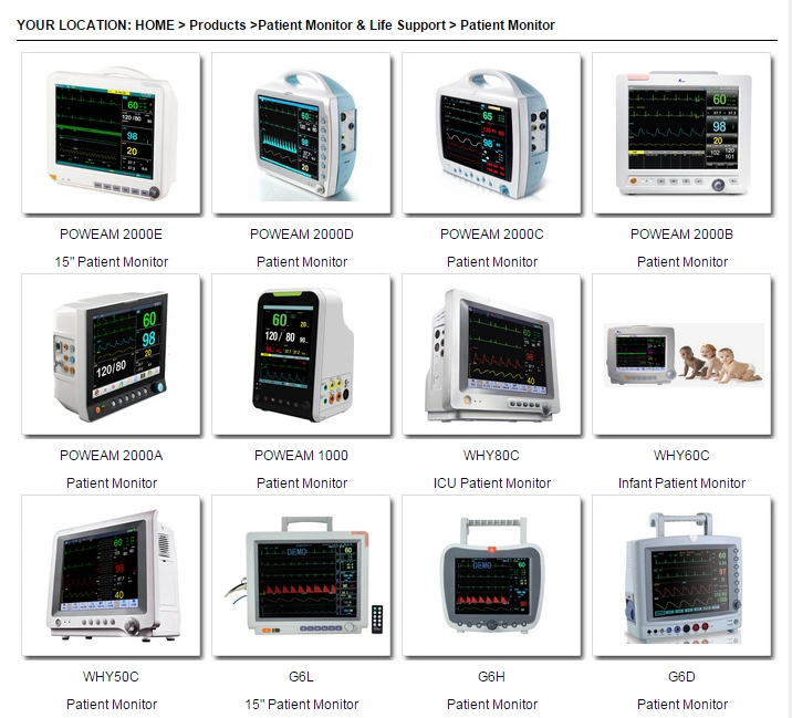 Hospital 12.1&quot; Touch Screnn Monitor Multi Parameter Anaesthesia Gas Cardiac Monitor (WHY80C)