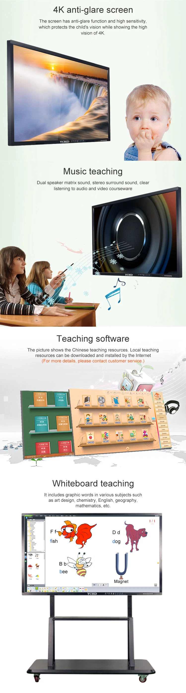 65 Inch Infrared Technology Touch Screen LED All in One Computer Touch Screen Kit for Class