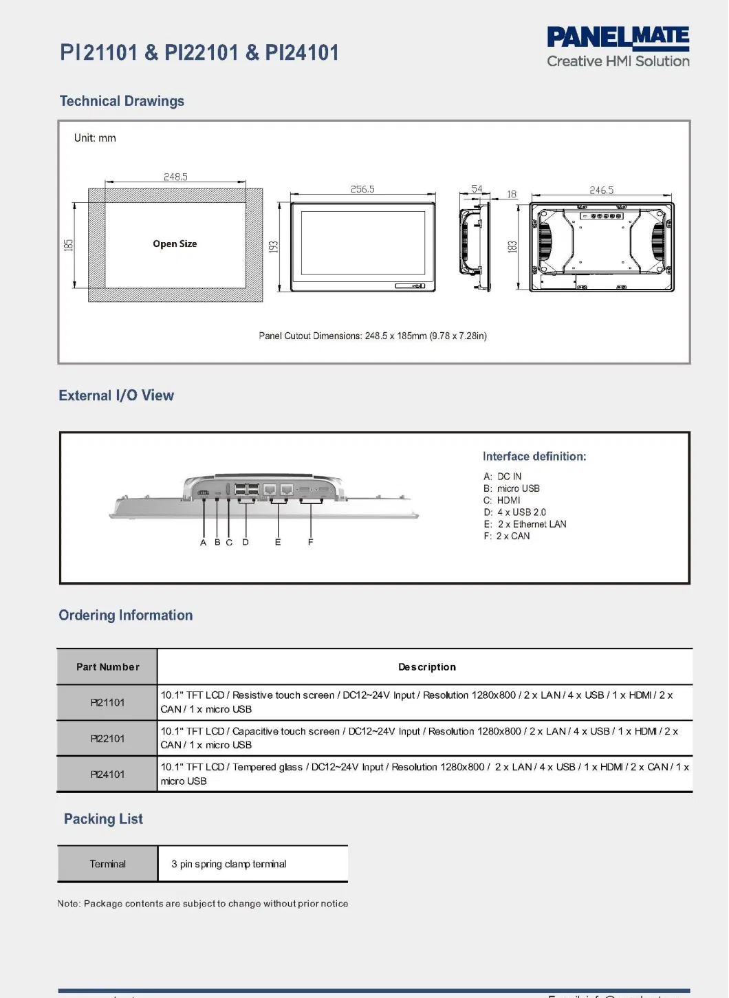 Customized Industry OEM ODM Raspberry Cm 4 2g 8g USB Can Ports Touchscreen Panel PC