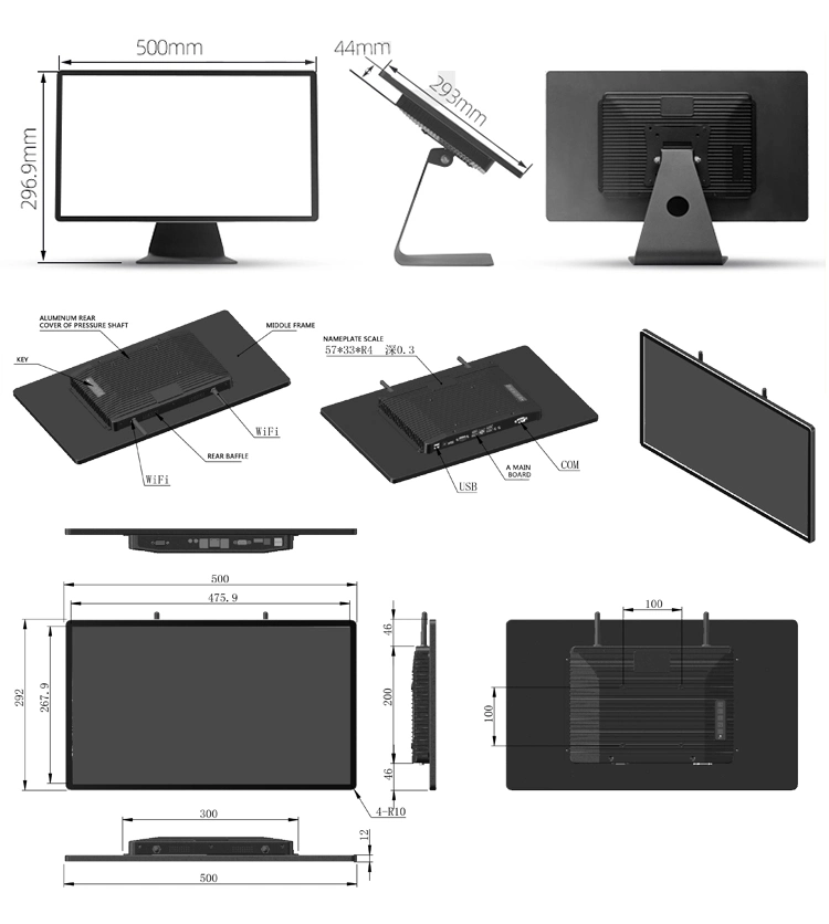 OEM 1920*1080 21.5&quot; Inch Full Fit Capacitive Touch Display / Android Touchscreen PC All in One Computer Industrial Panel PC