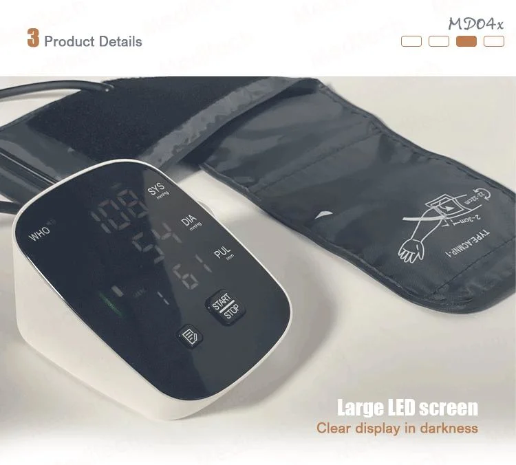 Large Screen Blood Pressure Monitor with Alarm for High Pressure