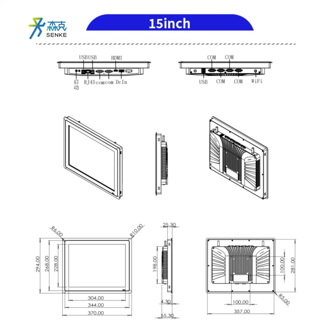 OEM 21.5 Inch J1900 J4125 I3 I5 I7 Capacitive Touch Panel PC Embedded Industrial All in One Panel PC Touchscreen