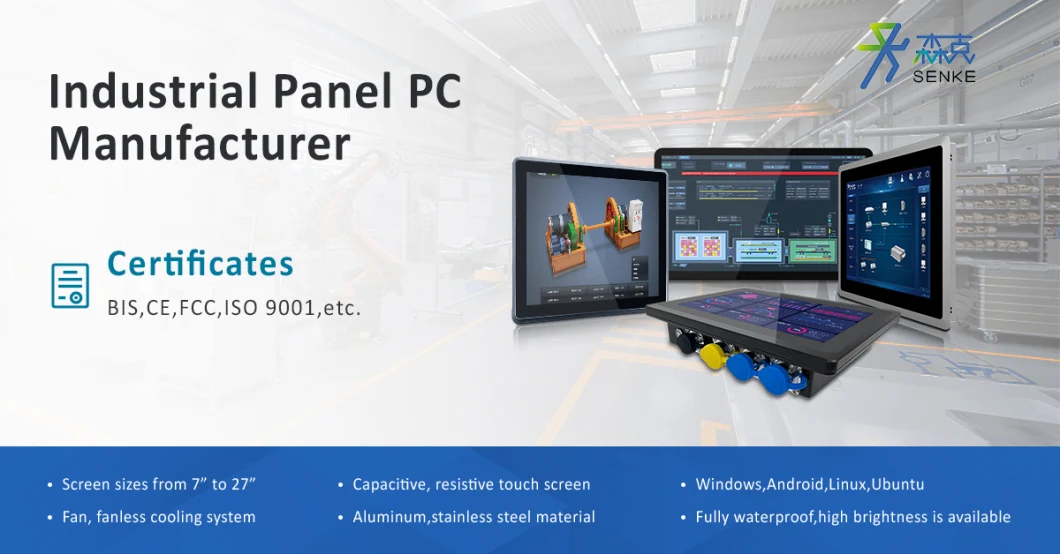 Wide Voltage 9V-36V 1280*1024 Resolution IP65 17 Inch Touchscreen Industrial Panel All in One PC for Automation