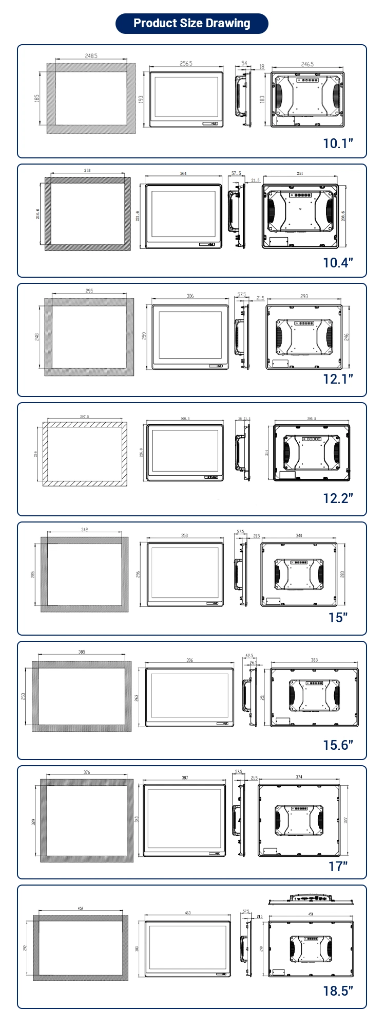 Manufacturer Custom Touch Screen USB LCD IP65 Embedded Resistive Touchscreen Industrial Touchscreen Monitor