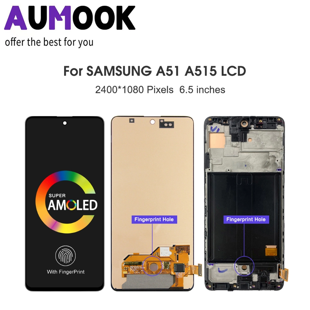 for Samsung Galaxy A51 A515f Display OLED Screen Touch Digitizer for Samsung A51 Screeen Replacement Frame LCD