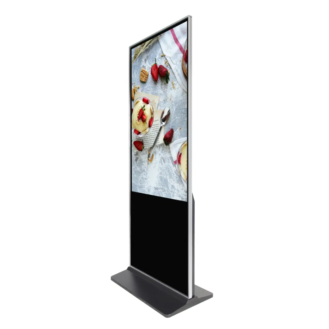 Floor Stand Player Full HD Advertising Screen Vertical Display Outdoor Standing LCD Digital Signage for Advertisement (43in, Black)
