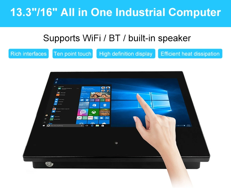 Embedded Wide Aio 13.3 16 Inch Waterproof Industrial Touchscreen Android Industrial Panel PC All in One PC with Camera