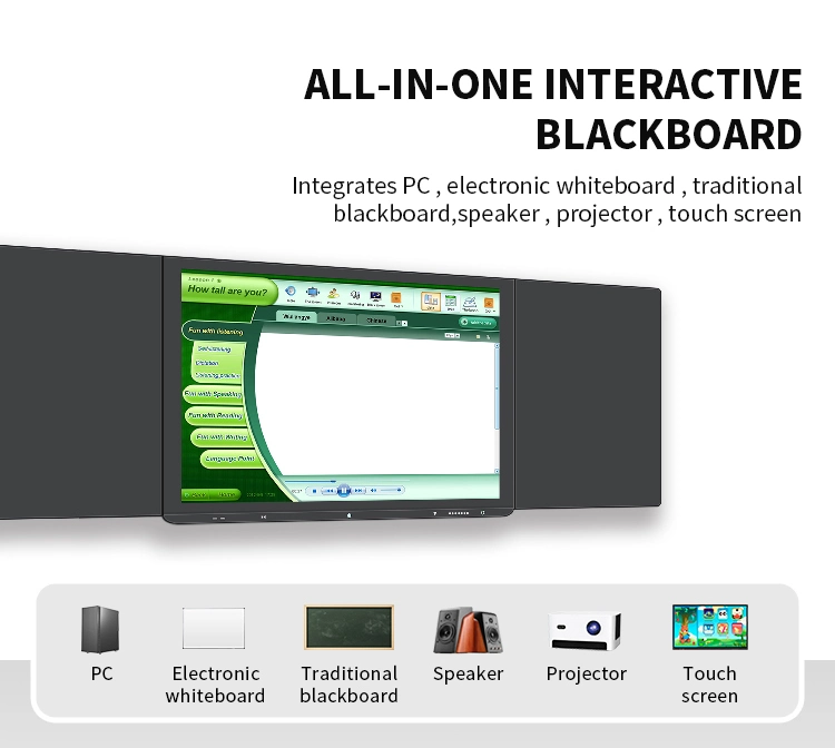 86 Inch All in One PC School Teaching Interactive Writing Board Touch Screen Smart LED Classroom Electronic Nano Blackboard
