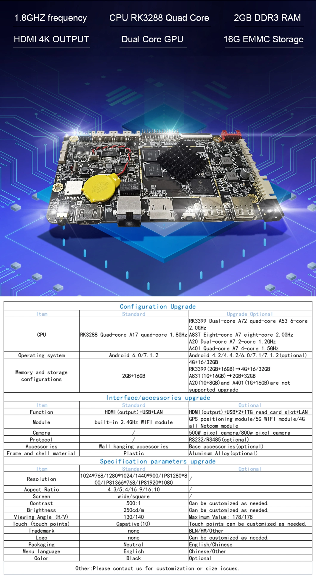 13.3 Inch Pcap Touch All-in-One Computer IP65 Pure Flat Screen with Rk3288 Android Integrated Panel PC