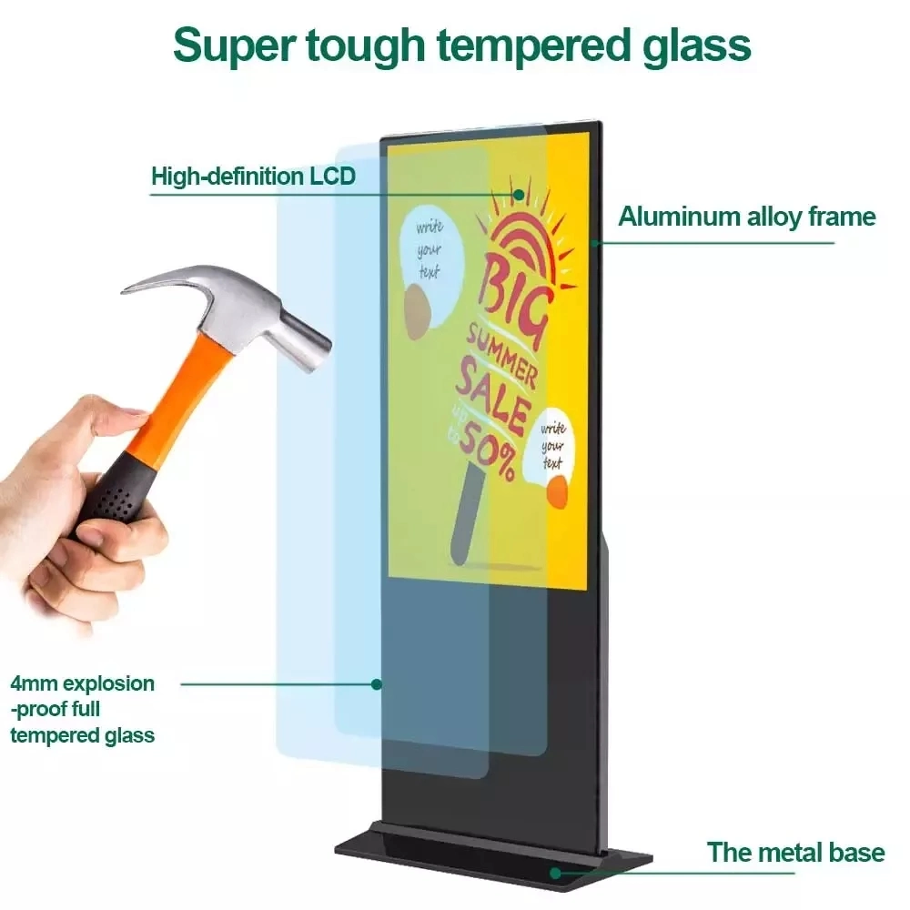 43inch 55inch 65inch IR Capacitive Totem Touchscreen Floor Stand Totem Digital Totem Touchscreen Indoor