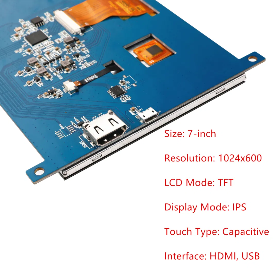 OEM ODM China Factory Manufacturer Customization 7 Inch 1024x600 IPS HDMI LCD Panel Touch Screen Module Raspberry Pi TFT Touch Display LCD Screen