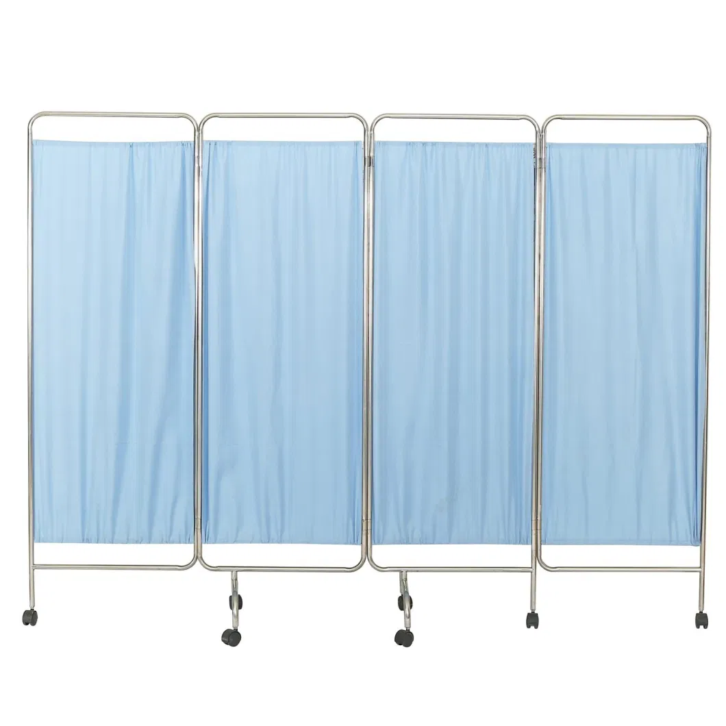 Hospital Furniture Fireproof Screen 4 Panels Patient Ward Screen