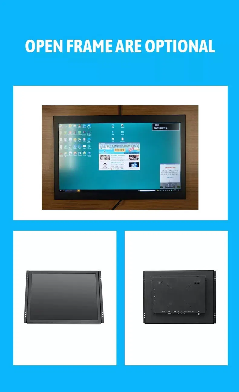 21.5inch Resistive Touch Screen Metal Frame LCD Monitor with VGA USB Input