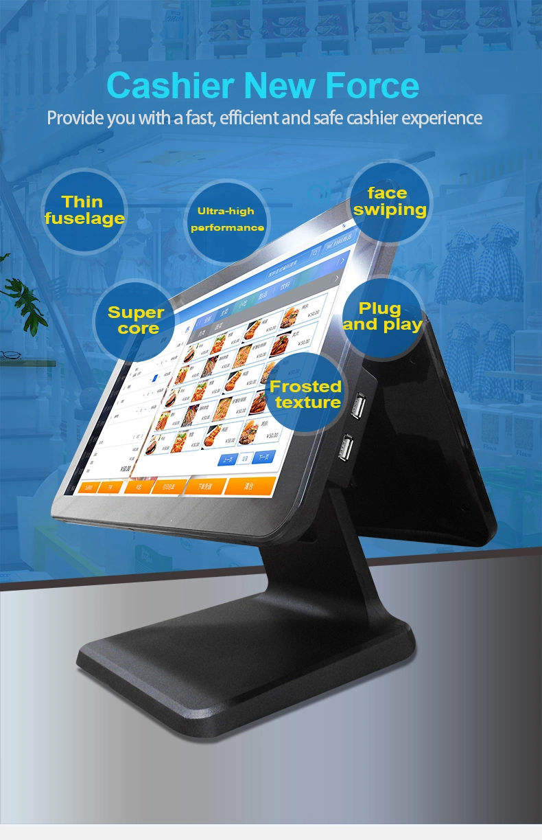 Cheaper 15.6inch POS System Terminals Double Screen Display Computer OEM All in One Touch Screen POS System Retail Software Android/Wins POS Machine