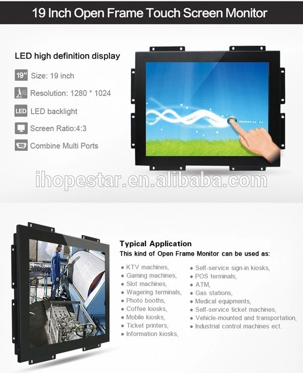 10.4 Inch 10-Point VGA AV Input LCD Industrial Computer Capacitive Touch Screen Monitor